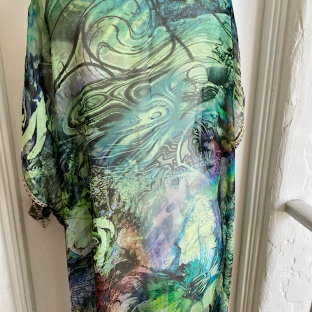 Custom Made Sheer Chiffon Multi Colored Kaftan/Co… - image 7